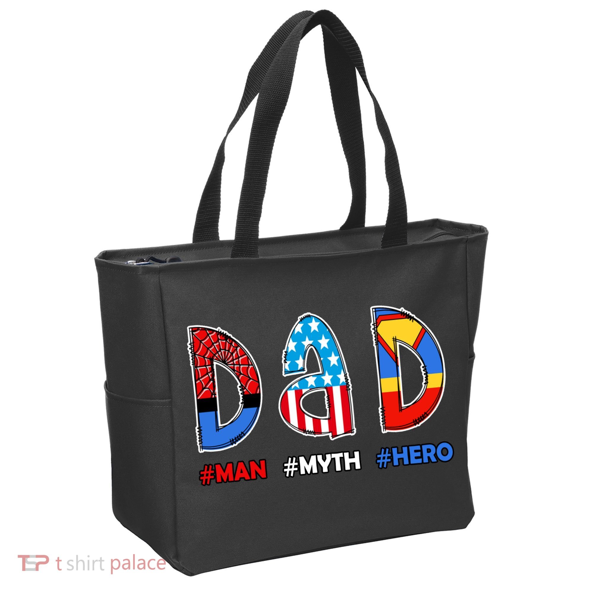 Dad Man Myth Superhero Tote Bag