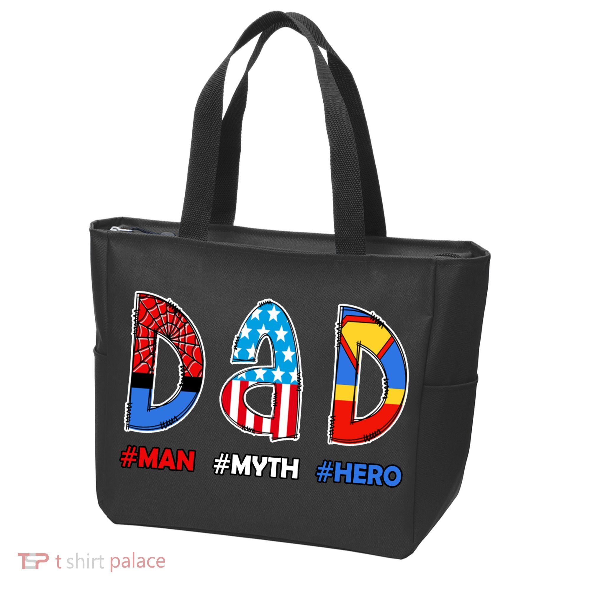 Dad Man Myth Superhero Tote Bag
