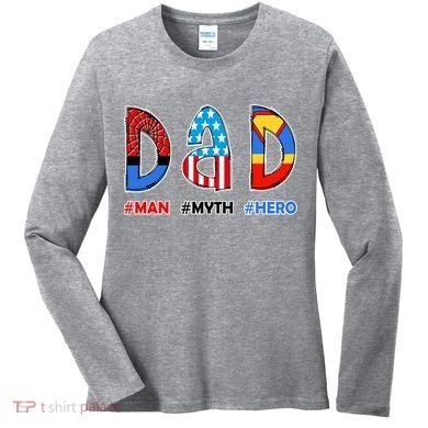 Dad Man Myth Superhero Women's Long Sleeve Shirt