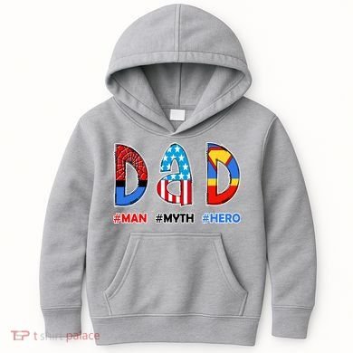 Dad Man Myth Superhero Kids Hoodie