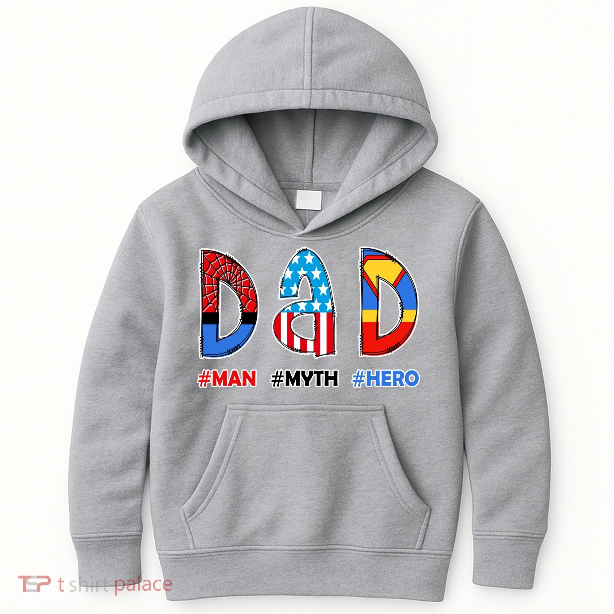 Dad Man Myth Superhero Kids Hoodie