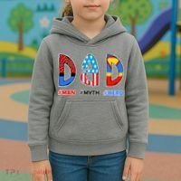 Dad Man Myth Superhero Kids Hoodie thumb 3