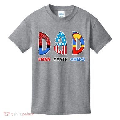 Dad Man Myth Superhero Kids T-Shirt