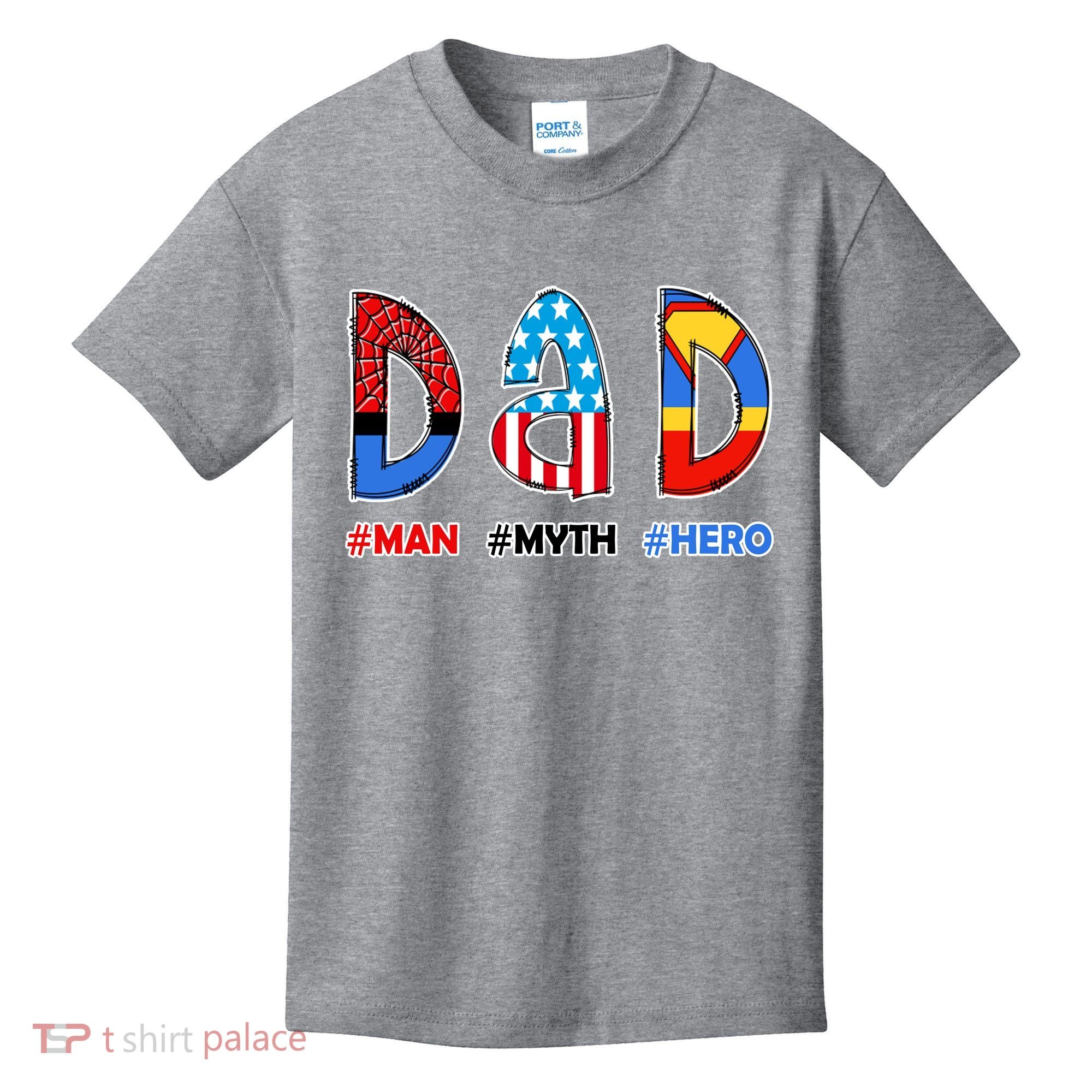 Dad Man Myth Superhero Kids T-Shirt