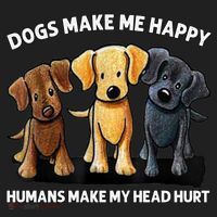 Dogs Make Me Happy Humans Make My Head Hurt Dog Lover Beanie thumb 2