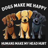 Dogs Make Me Happy Humans Make My Head Hurt Dog Lover Women's Hoodie thumb 2
