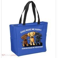 Dogs Make Me Happy Humans Make My Head Hurt Dog Lover Tote Bag thumb 2