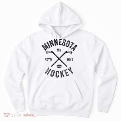 Distressed Minnesota Mn Ice Hockey Sticks Vintage Hoodie