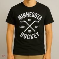 Distressed Minnesota Mn Ice Hockey Sticks Vintage Gift Meaningful Gift T-Shirt thumb 3