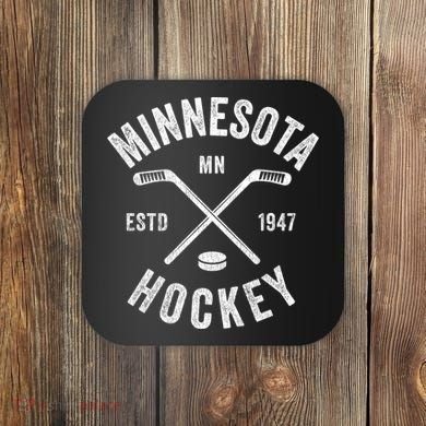 Distressed Minnesota Mn Ice Hockey Sticks Vintage Gift Meaningful Gift Coaster
