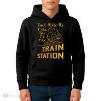 Don't Make Me Take You To The Train Station Kids Hoodie thumb 4