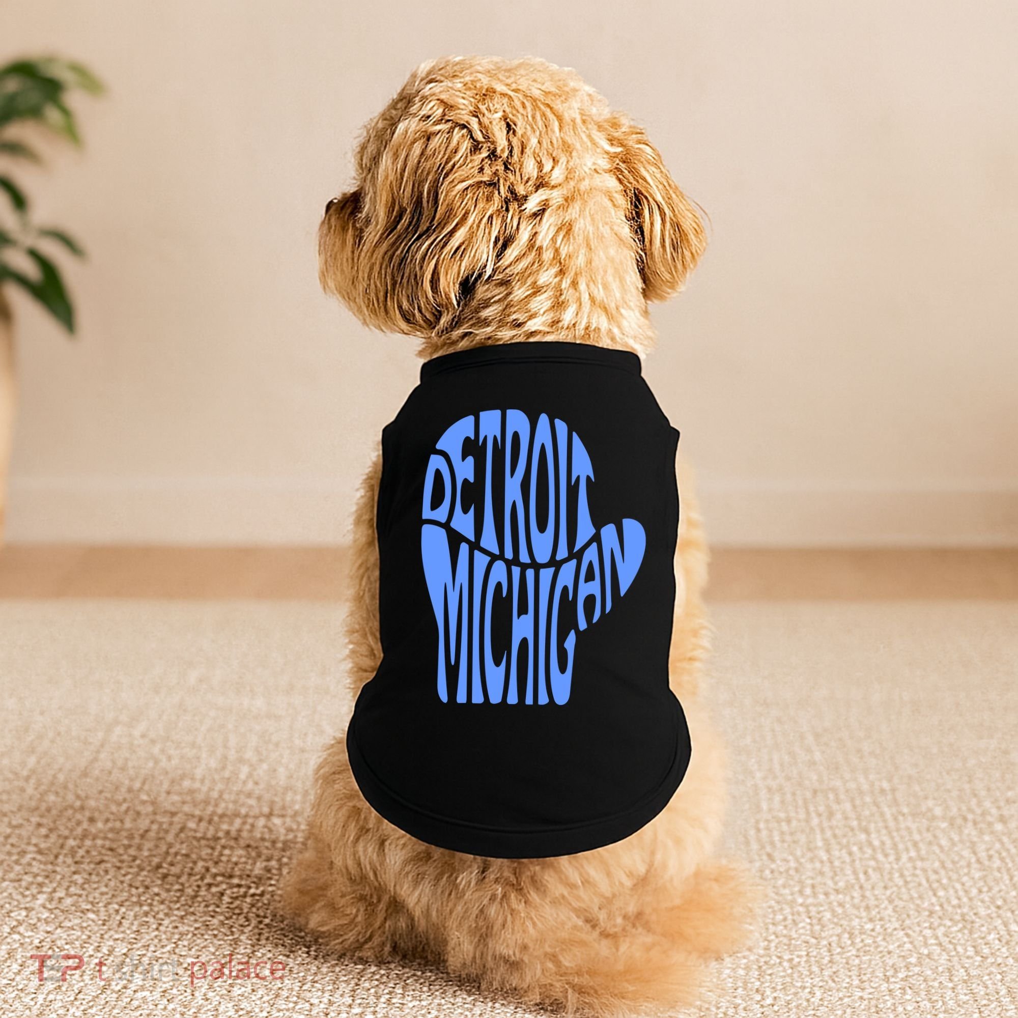 Detroit Michigan Mitten Shaped Word Art Doggie Tank