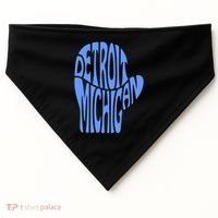 Detroit Michigan Mitten Shaped Word Art USA-Made Doggie Bandana thumb 0