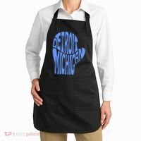 Detroit Michigan Mitten Shaped Word Art Apron thumb 2