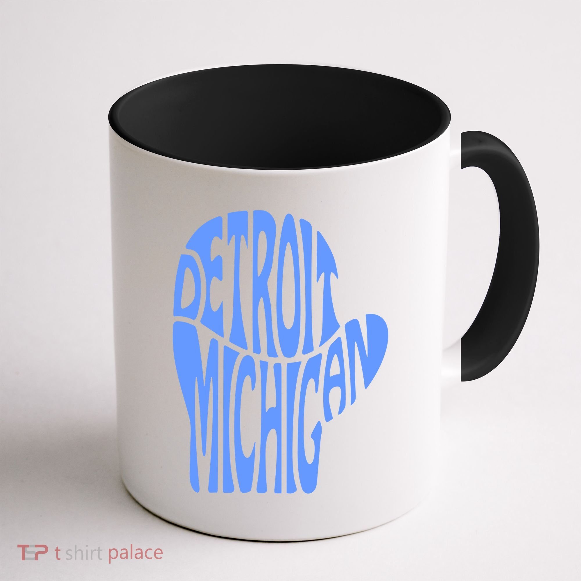 Detroit Michigan Mitten Shaped Word Art Coffee Mug