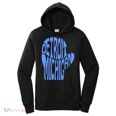 Detroit Michigan Mitten Shaped Word Art Women's Hoodie