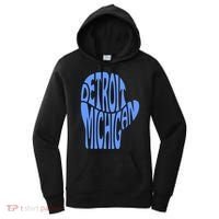 Detroit Michigan Mitten Shaped Word Art Women's Hoodie thumb 0