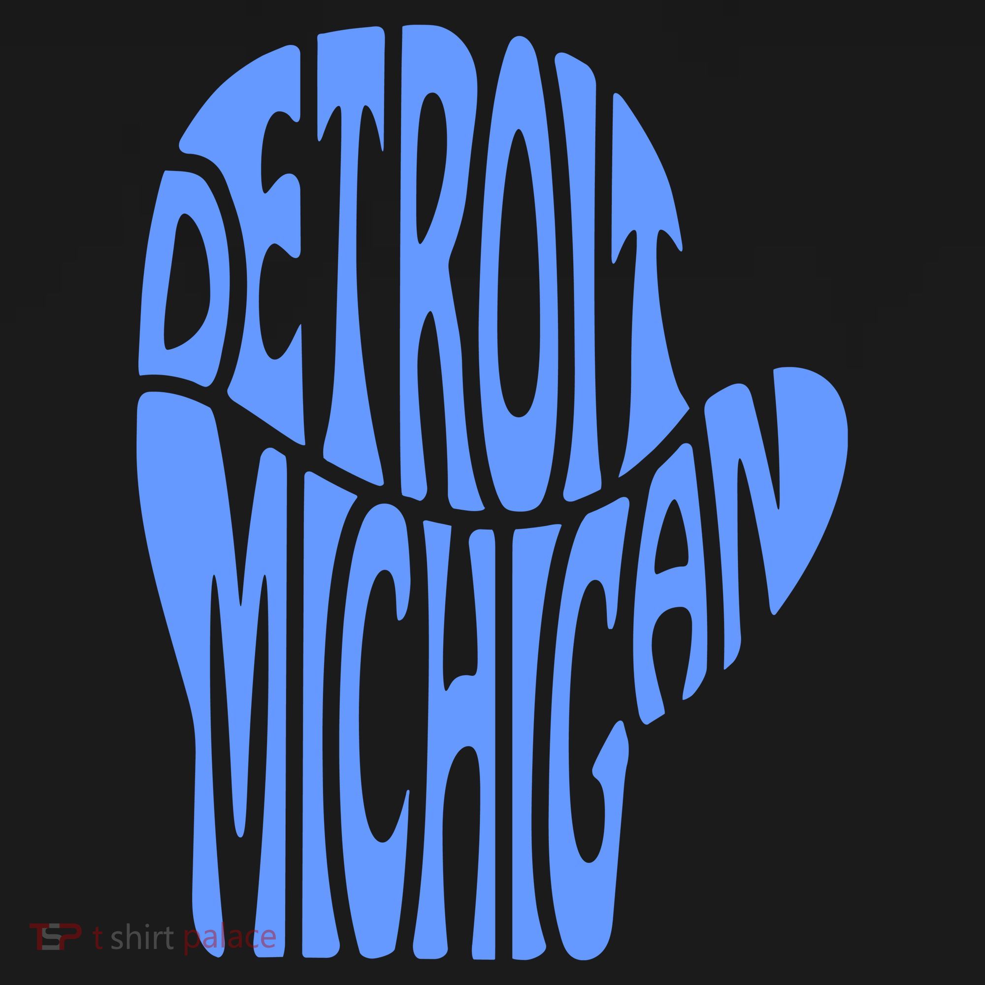Detroit Michigan Mitten Shaped Word Art Women's Hoodie