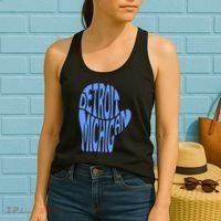 Detroit Michigan Mitten Shaped Word Art Women's Tank Top thumb 2