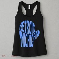 Detroit Michigan Mitten Shaped Word Art Women's Tank Top thumb 3
