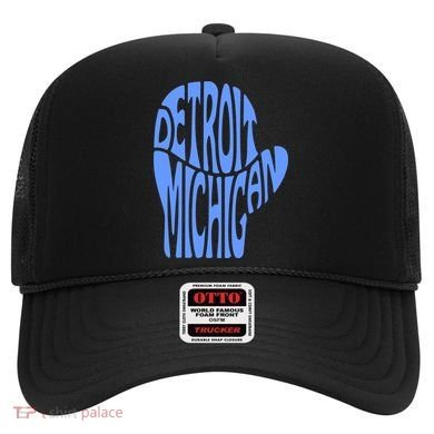 Detroit Michigan Mitten Shaped Word Art Hat