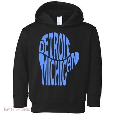 Detroit Michigan Mitten Shaped Word Art Toddler Hoodie