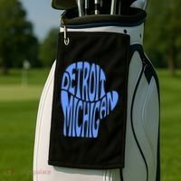 Detroit Michigan Mitten Shaped Word Art Golf Towel thumb 2