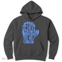 Detroit Michigan Mitten Shaped Word Art Hoodie thumb 0