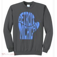 Detroit Michigan Mitten Shaped Word Art Sweatshirt thumb 0