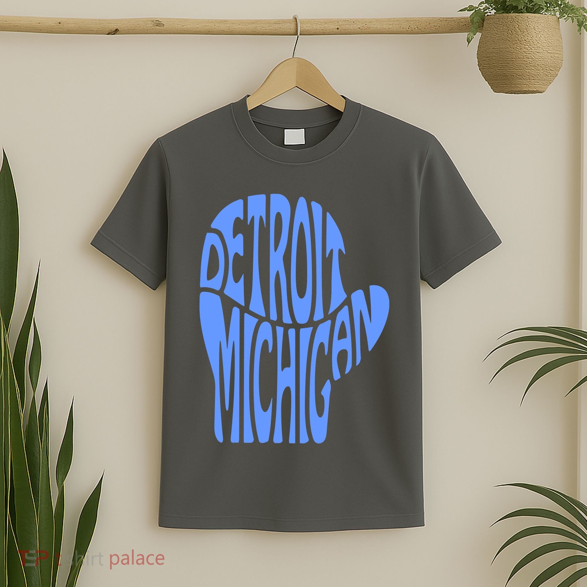 Detroit Michigan Mitten Shaped Word Art T-Shirt
