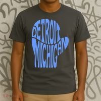 Detroit Michigan Mitten Shaped Word Art T-Shirt thumb 3