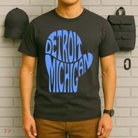 Detroit Michigan Mitten Shaped Word Art T-Shirt thumb 6