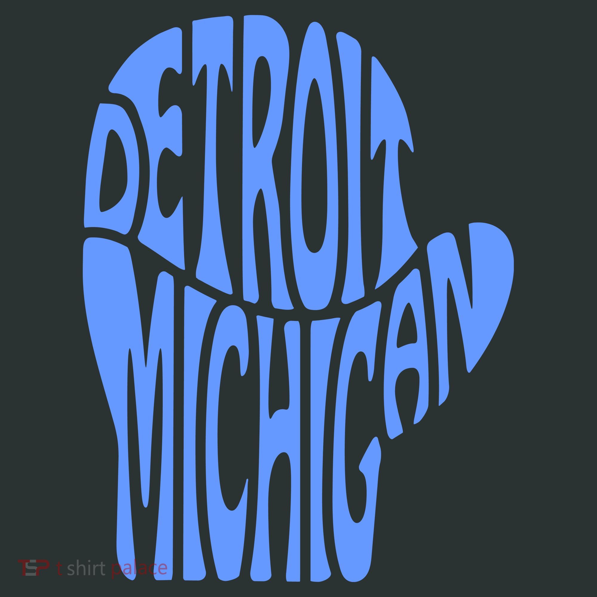 Detroit Michigan Mitten Shaped Word Art Coaster