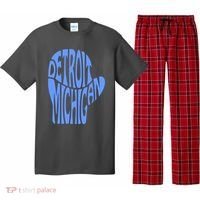 Detroit Michigan Mitten Shaped Word Art Pajama Set thumb 0
