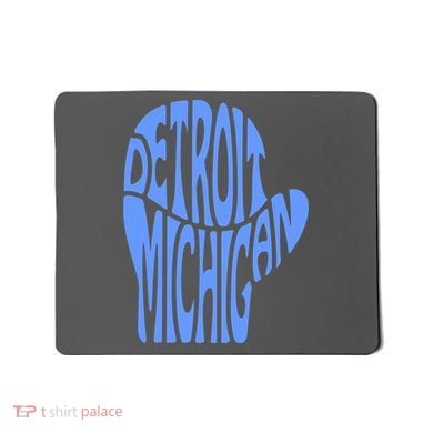 Detroit Michigan Mitten Shaped Word Art Mousepad