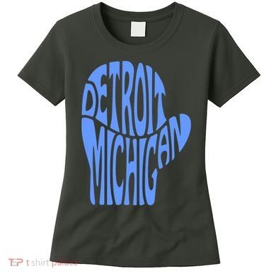 Detroit Michigan Mitten Shaped Word Art Women's T-Shirt