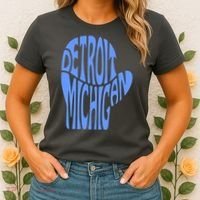 Detroit Michigan Mitten Shaped Word Art Women's T-Shirt thumb 2