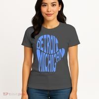Detroit Michigan Mitten Shaped Word Art Women's T-Shirt thumb 4
