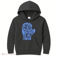 Detroit Michigan Mitten Shaped Word Art Kids Hoodie thumb 0