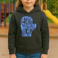 Detroit Michigan Mitten Shaped Word Art Kids Hoodie thumb 3