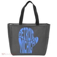 Detroit Michigan Mitten Shaped Word Art Tote Bag thumb 0
