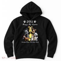 Dogs Make Me Happy Humans Make My Head Hurt Funny Dog Lover Hoodie thumb 0