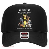 Dogs Make Me Happy Humans Make My Head Hurt Funny Dog Lover Hat thumb 0