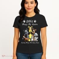 Dogs Make Me Happy Humans Make My Head Hurt Funny Dog Lover Women's T-Shirt thumb 4