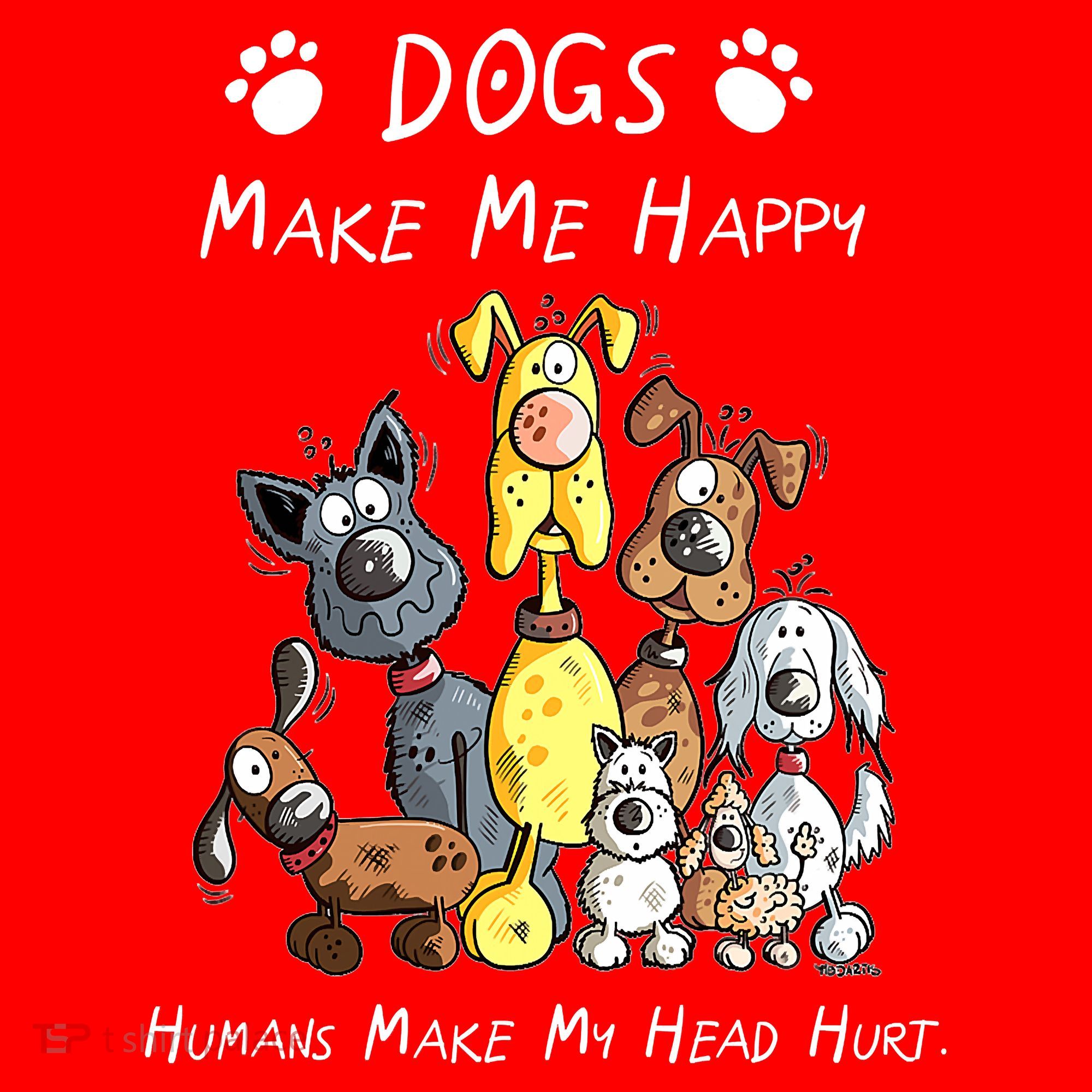 Dogs Make Me Happy Humans Make My Head Hurt Funny Dog Lover Santa Hat