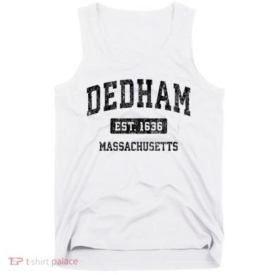 Dedham Massachusetts Ma Vintage Established Sports Design Tank Top
