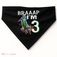 Dirtbike Motocross Mx Braaap I´m 3rd Birthday USA-Made Doggie Bandana thumb 0
