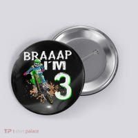 Dirtbike Motocross Mx Braaap I´m 3rd Birthday Button thumb 0