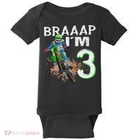 Dirtbike Motocross Mx Braaap I´m 3rd Birthday Baby Bodysuit thumb 0