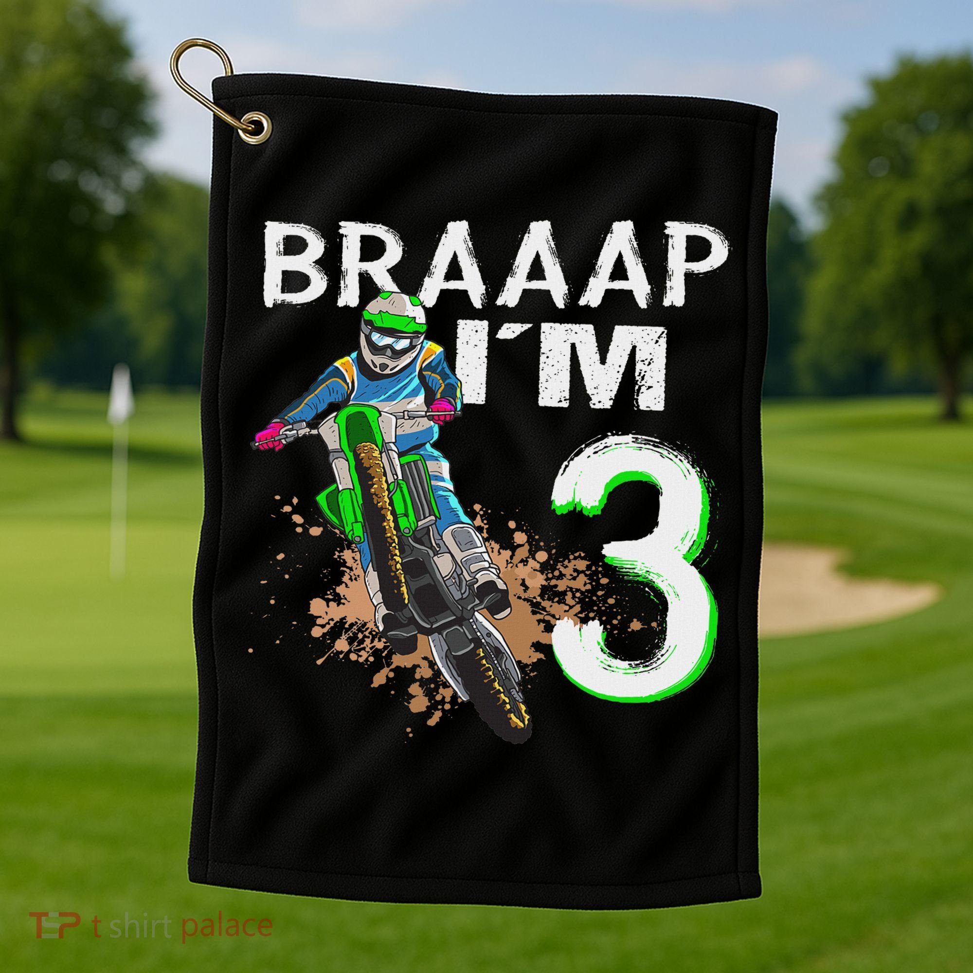 Dirtbike Motocross Mx Braaap I´m 3rd Birthday Golf Towel